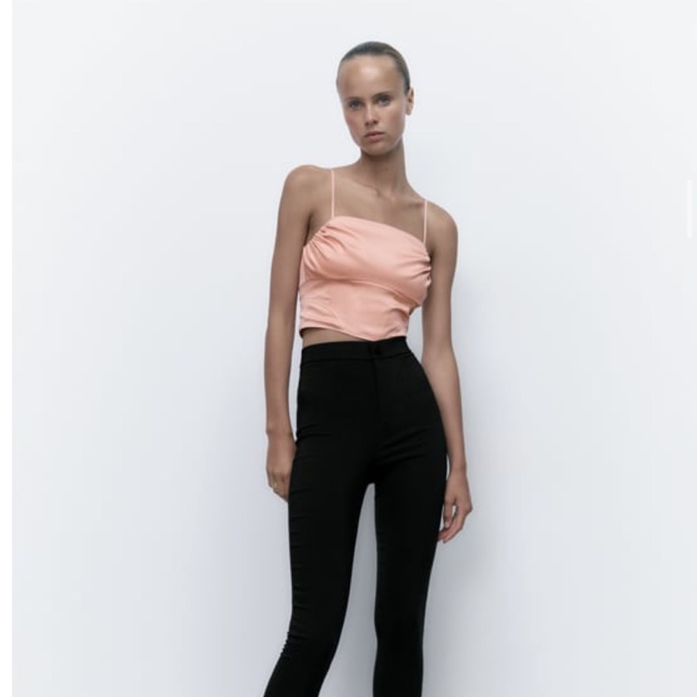 Pink Satin crop top